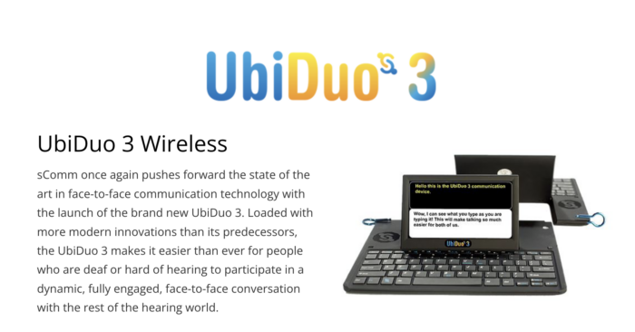 screenhshot of UbiDuo 3 on SComm website